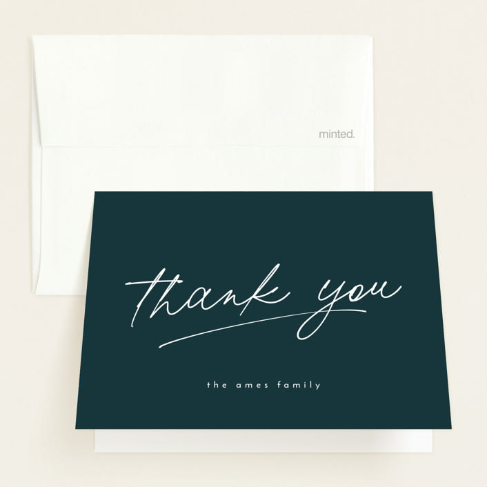 "Like a shower but cooler" - Baby Shower Thank You Cards in Spruce by Lea Delaveris - Front