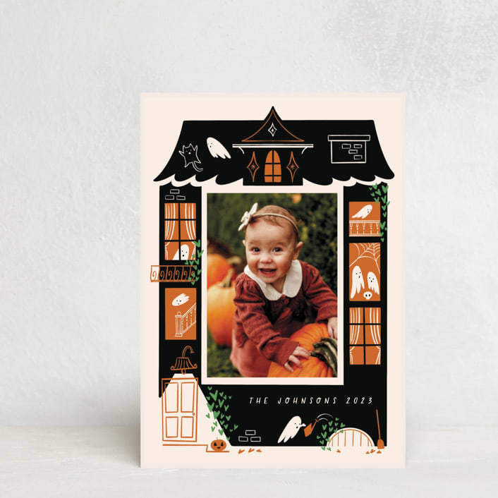 "Ghost House" - Halloween Cards in Pumpkin by Grae - Front