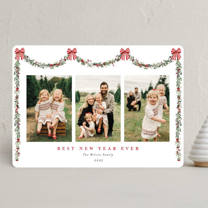 "Joyful Holly" - Holiday Cards in Peppermint by Susan Moyal - Front