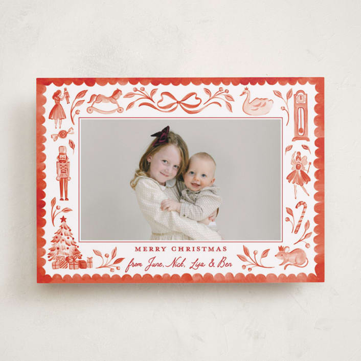 "The Nutcracker" - Holiday Cards in Red Ribbon by Sarah Knight - Front