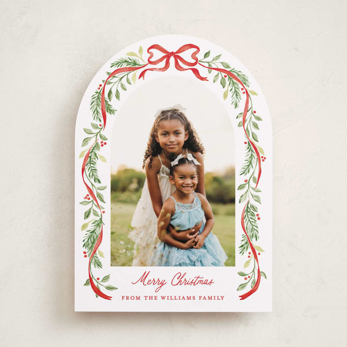 "Ribbon arch" - Holiday Cards in Cardinal by Sarah Knight - Front