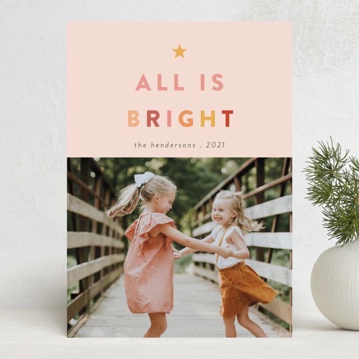 "Citrus" - Holiday Cards in Blush by Morgan Kendall - Front