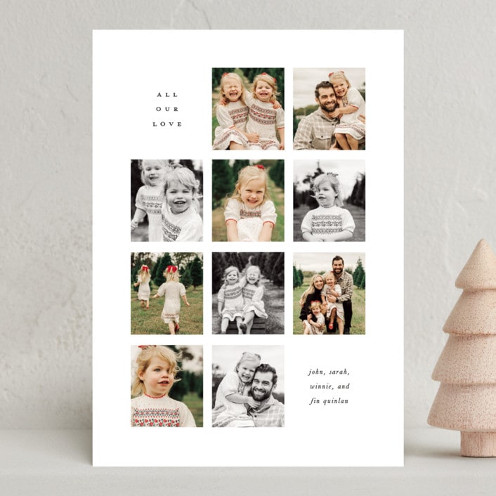 "Ten" - Holiday Cards in Coal by Up Up Creative - Front