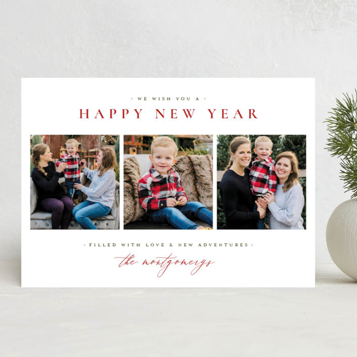 "Classic Christmas" - Holiday Cards in Holly by Wildfield Paper Co - Front