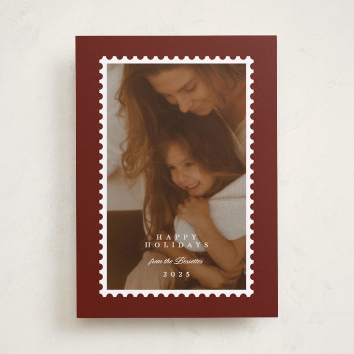 "Stamp" - Holiday Cards in Mulled Wine by Claire - Front
