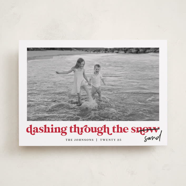 "Dashing Holiday" - Holiday Cards in Candy Cane by Louise Kay - Front