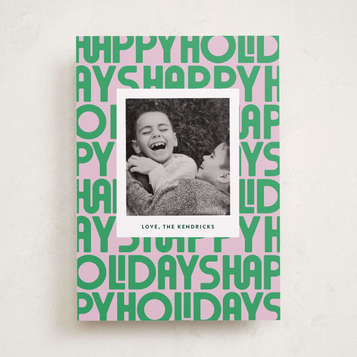 "Letters" - Holiday Cards in Candy by Up Up Creative - Front