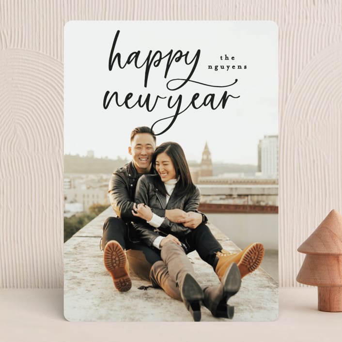 "letters on top" - Holiday Cards in Onyx by Phrosné Barwood - Front