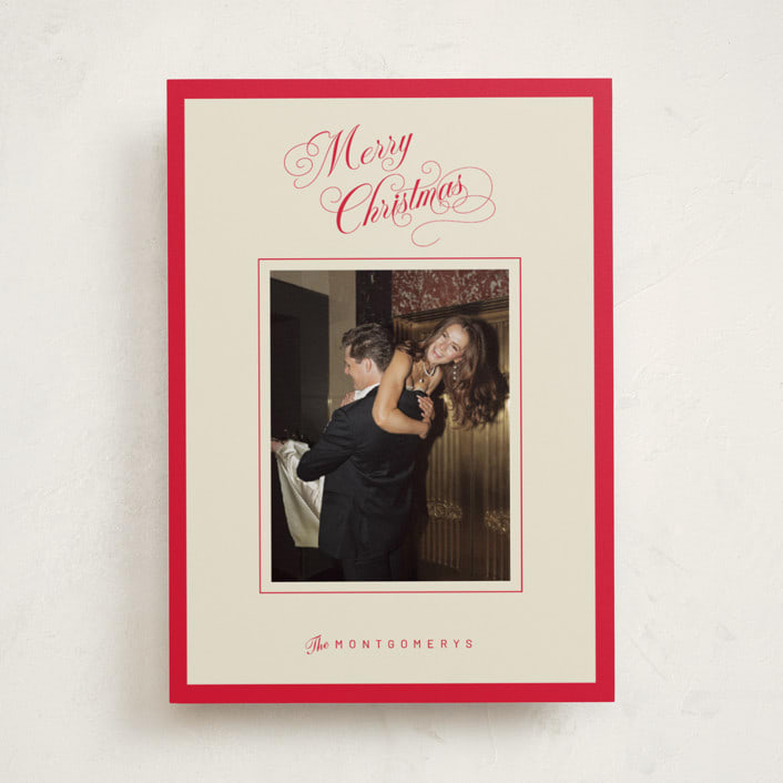 "Christmas Elegance" - Holiday Cards in Poinsettia by Jen Ramsey - Front