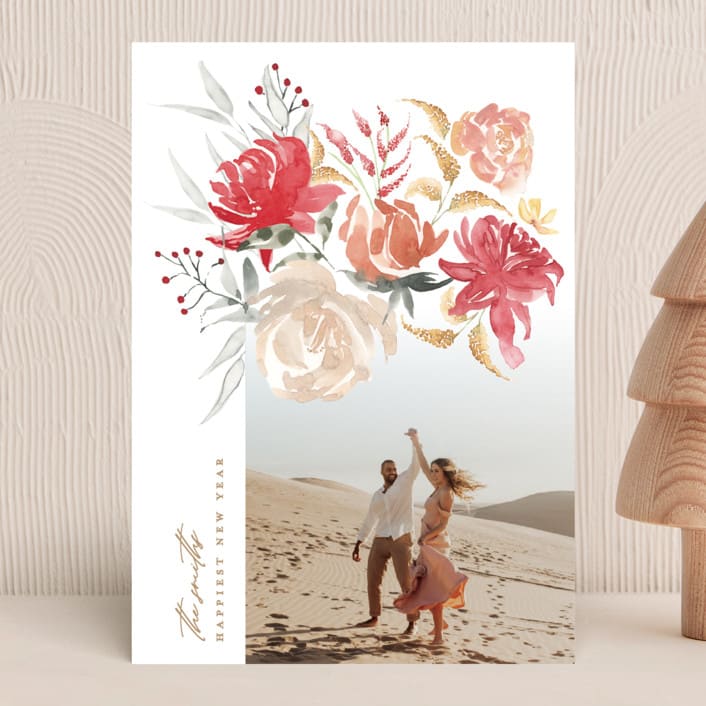 "bold christmas floral" - Holiday Cards in Earth by Phrosné Barwood - Front