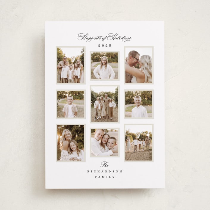 "Delicate" - Holiday Cards in Linen by Jennifer Postorino - Front