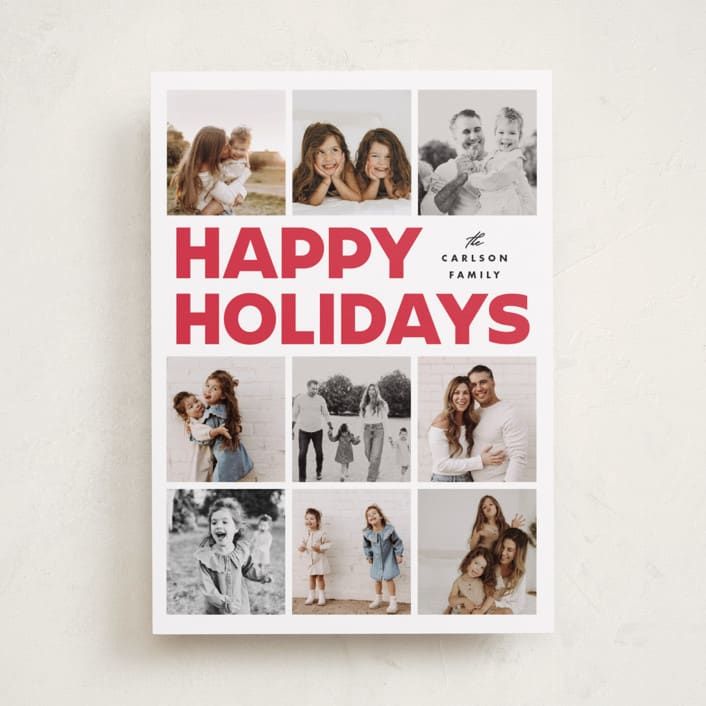 "Memory Squares" - Holiday Cards in Snow by Maria Alou - Front