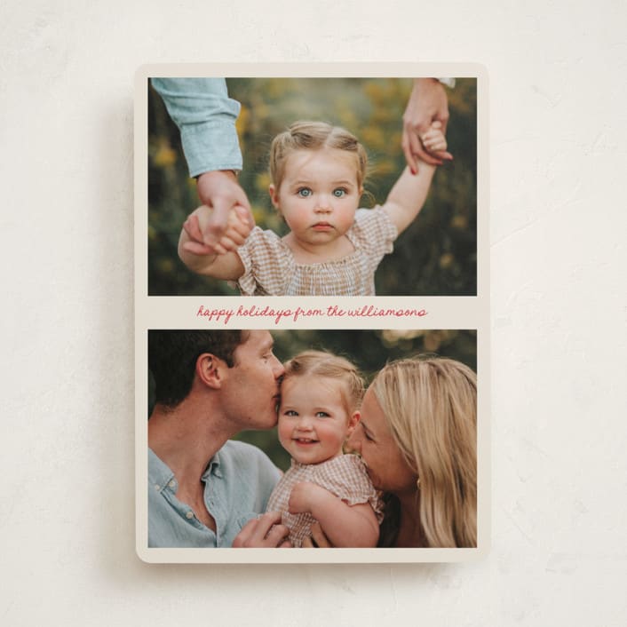 "Holiday Handwritten" - Holiday Cards in Cardinal by Beth Vassalo - Front