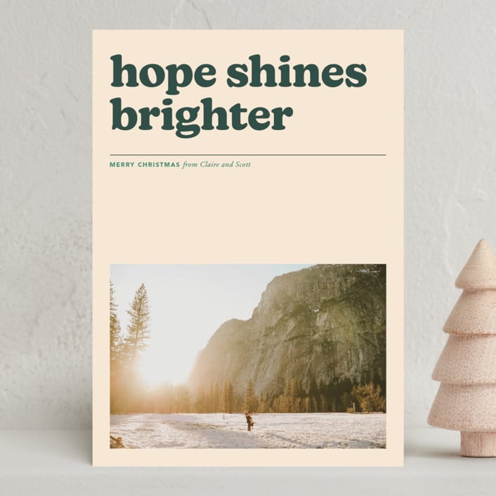 "headline" - Holiday Cards in Spruce by Annie Clark - Front