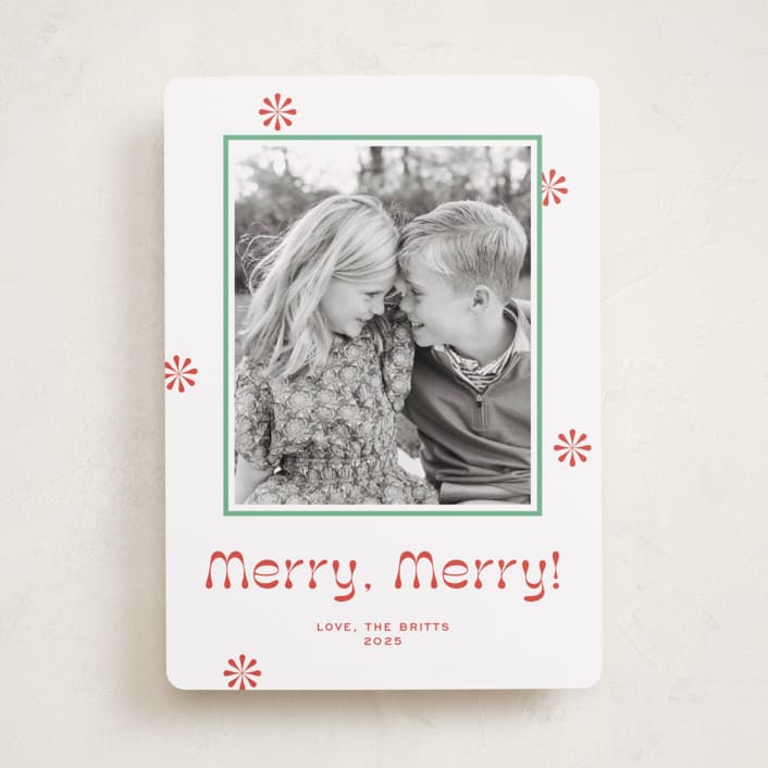 "Peppermint" - Holiday Cards in Candy Cane by Megan Davis - Front