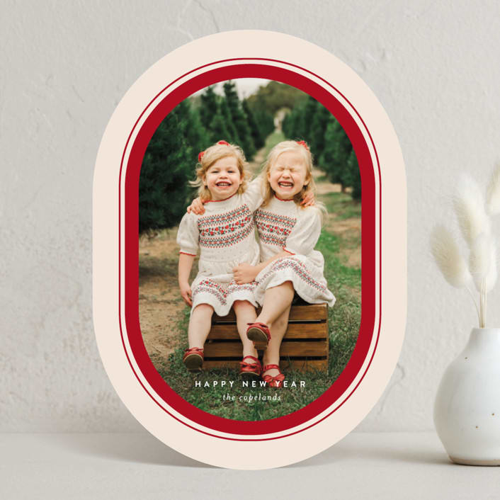 "Ellipse" - Holiday Cards in Holly Berry by Jessica Williams - Front