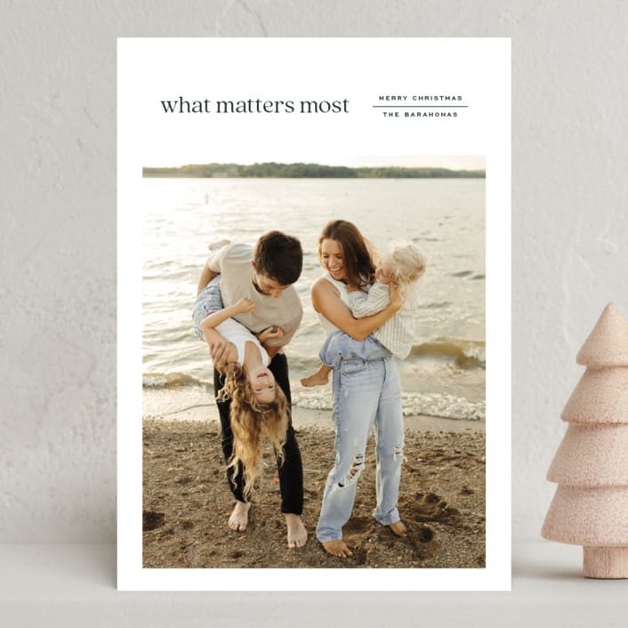 "Reflection" - Holiday Cards in Spruce by Annie Clark - Front