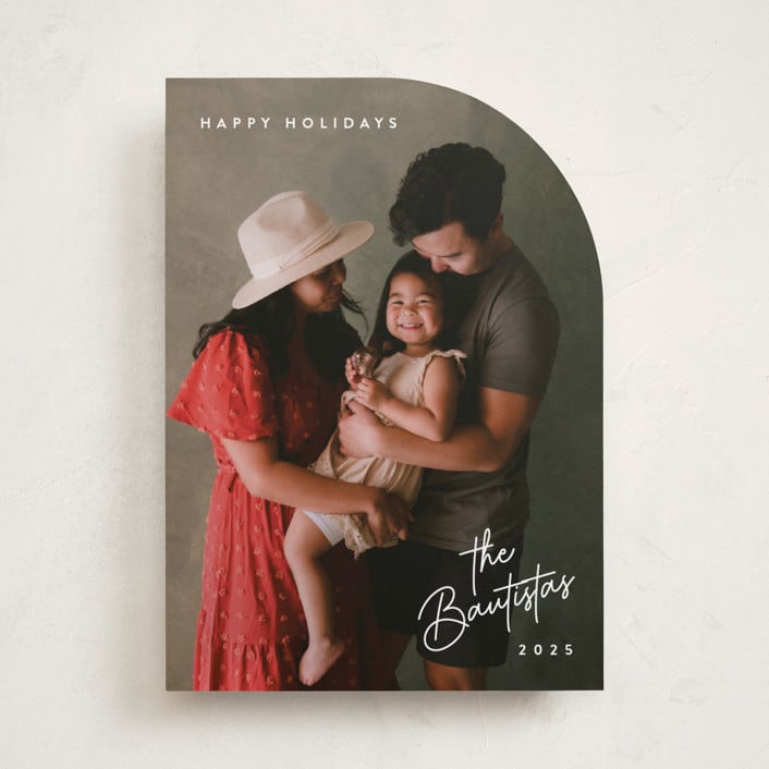 "Sans and Signature" - Holiday Cards in Snow by Hooray Creative - Front