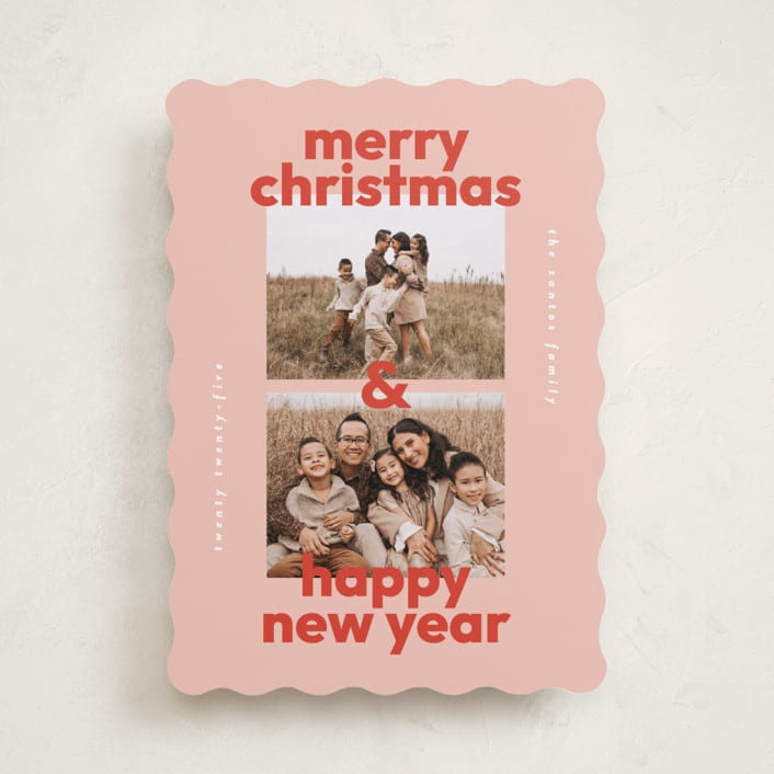 "Bold Stack" - Holiday Cards in Candy Cane by Lisa McLean - Front