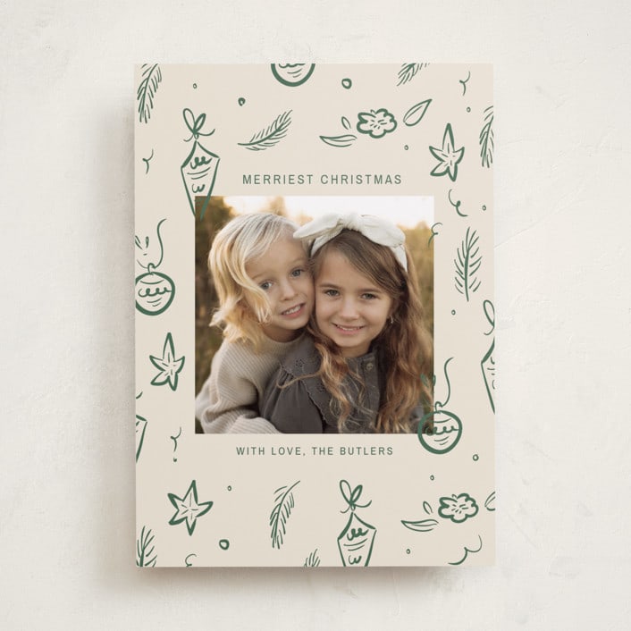 "Happy Little Holidays" - Holiday Cards in Pine by Ani Somi - Front