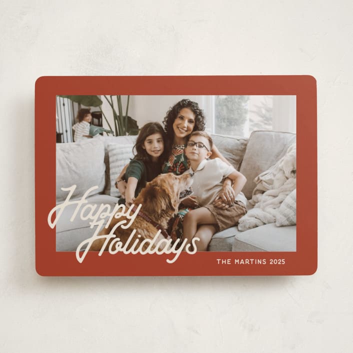 "Retro Writing" - Holiday Cards in Rust by Ani Somi - Front