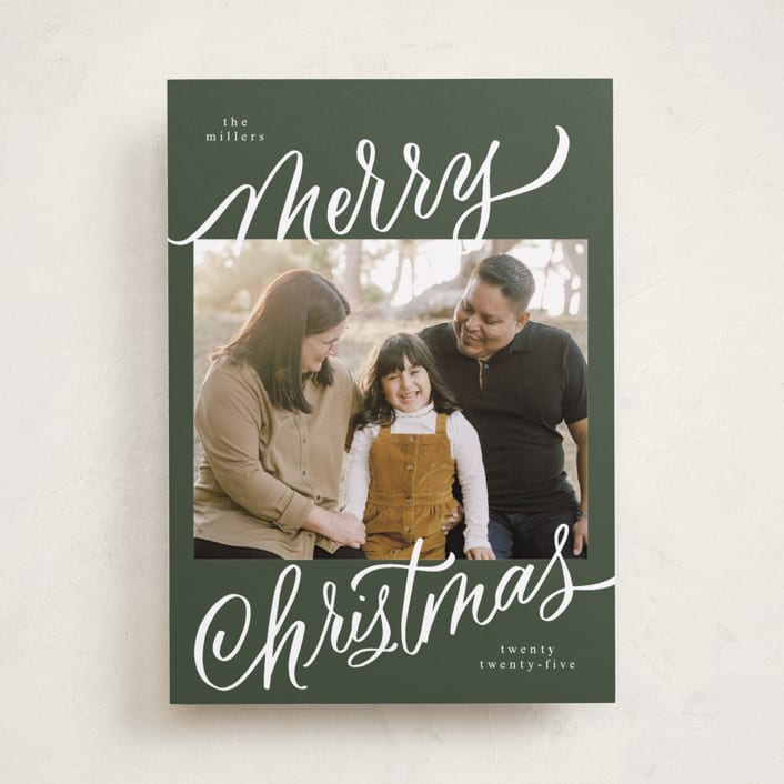 "Merry Christmas" - Holiday Cards in Spruce by Elsa Duncan - Front
