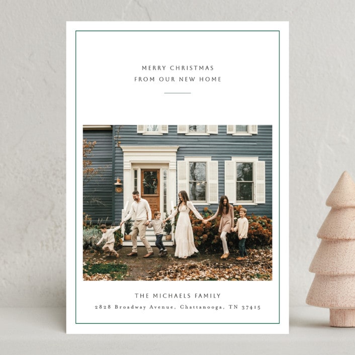 "Classic Home" - Holiday Cards in Pine by Jennifer Lew - Front