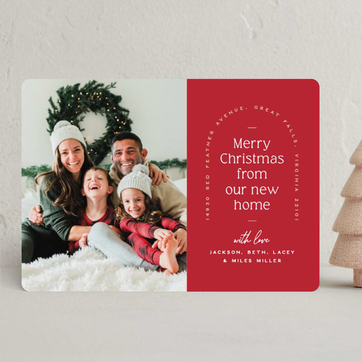 "Address Arch" - Holiday Cards in Cardinal by Owl and Toad - Front