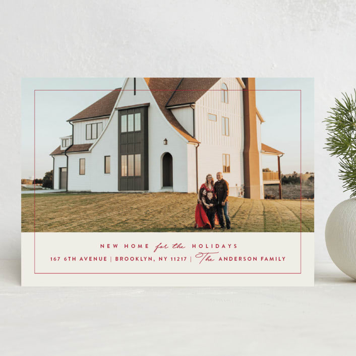 "Home Sweet Home" - Holiday Cards in Candy cane by Julie Murray - Front