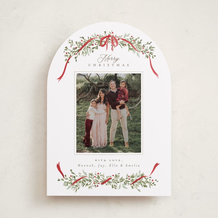 "Boughs of Pine" - Holiday Cards in Holly by Everett Paper Goods - Front
