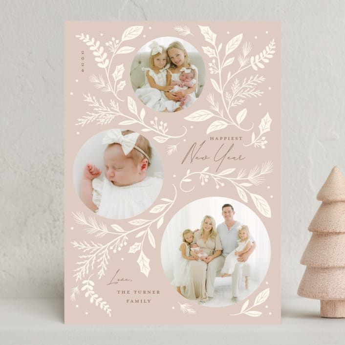 "Delicate Botanicals" - Holiday Cards in Cuddle by Erin German - Front