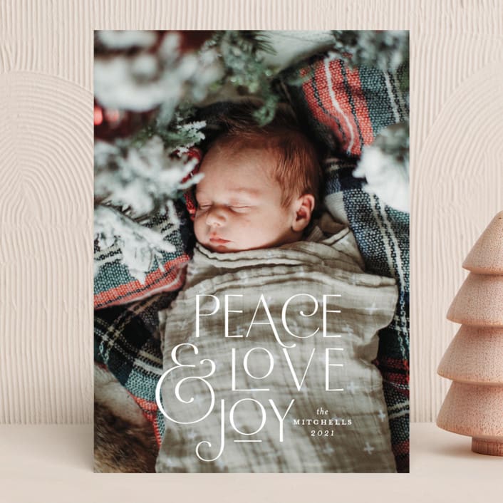 "Lets Talk Holidays" - Holiday Cards in Snow by Kimberly FitzSimons - Front