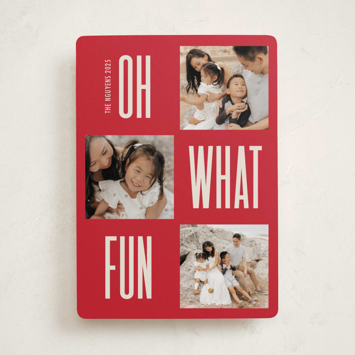 "Slim Type" - Holiday Cards in Scarlet by Kacey Kendrick Wagner - Front