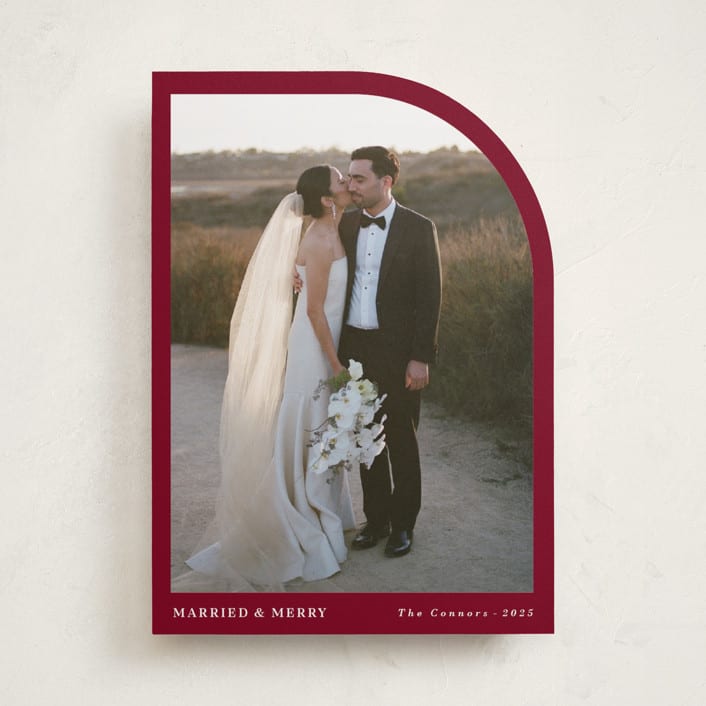 "Arched Simplicity" - Holiday Cards in Holly Berry by Oma N. Ramkhelawan - Front