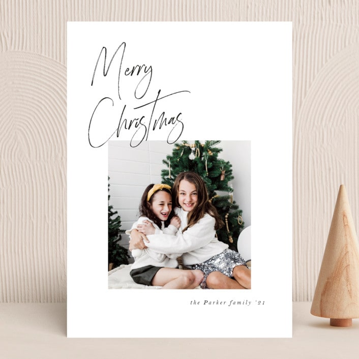 "Handwritten Wishes" - Holiday Cards in Ice by Nicole Walsh - Front
