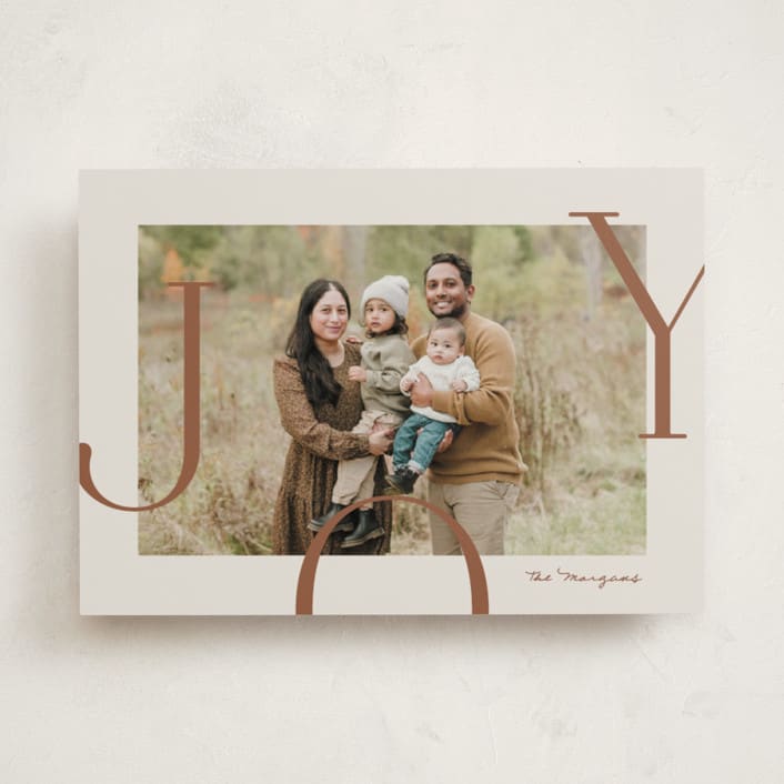"Joy Border" - Holiday Cards in Cookie Dough by Brianne Larsen - Front