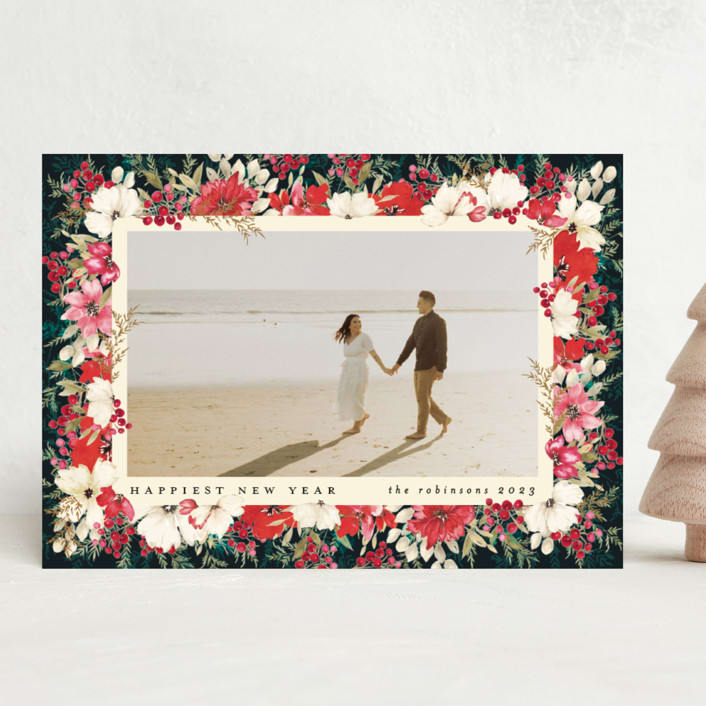 "abundant frame" - Holiday Cards in Fuchsia by Phrosné Barwood - Front