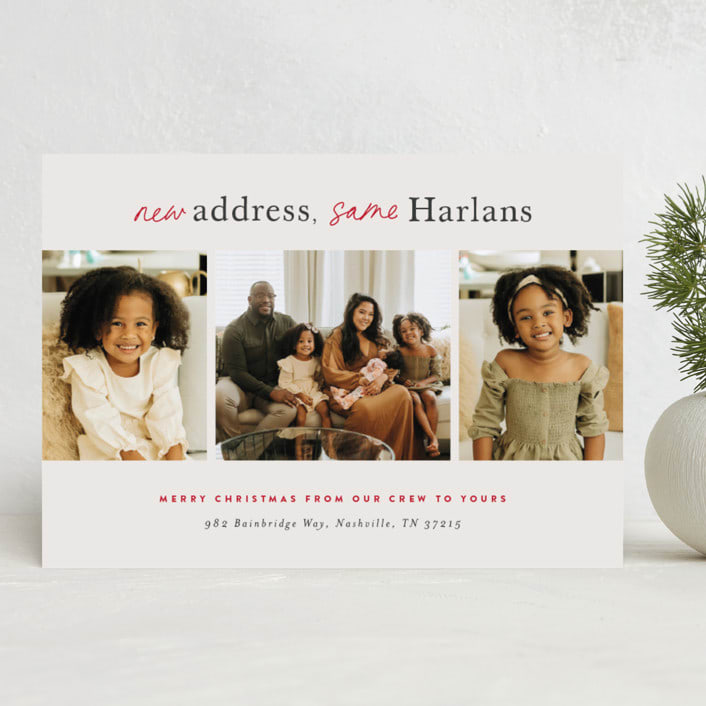 "new address" - Holiday Cards in Taupe by Sara Hicks Malone - Front