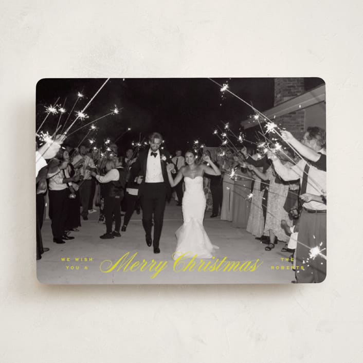 "classicly scripted" - Holiday Cards in Citron by Ellen Schlegelmilch - Front