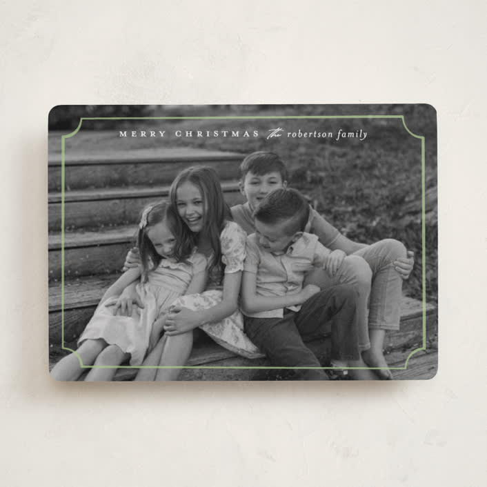 "sweetly framed" - Holiday Cards in Lime by Ellen Schlegelmilch - Front