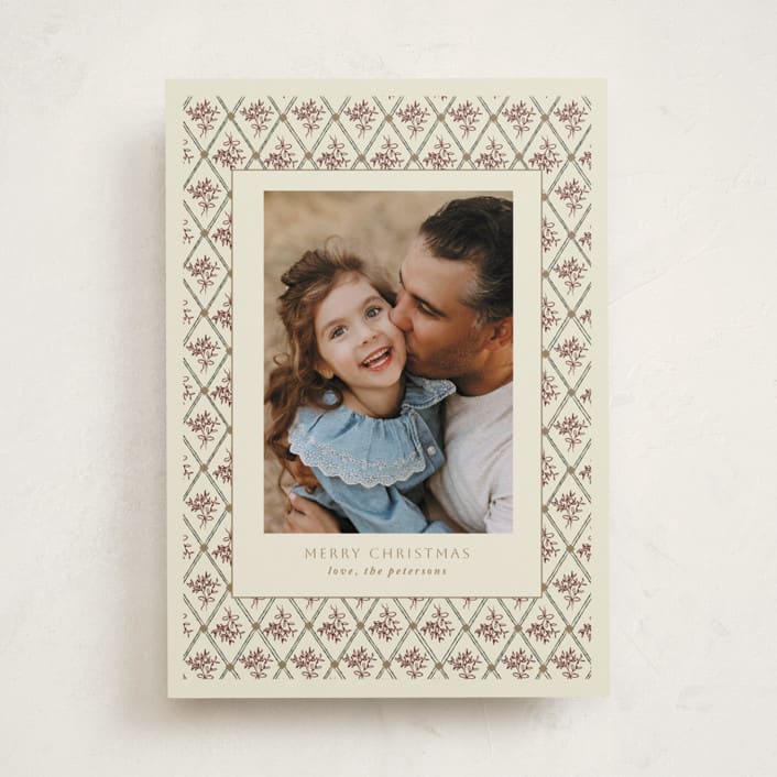 "Hollys' Bouquet" - Holiday Cards in Holly Berry by Junebloom - Front