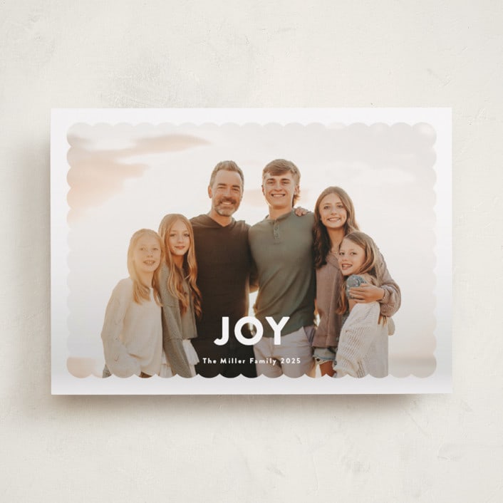 "Joy Scallop" - Holiday Cards in Snow by Stephanie Hawkes - Front