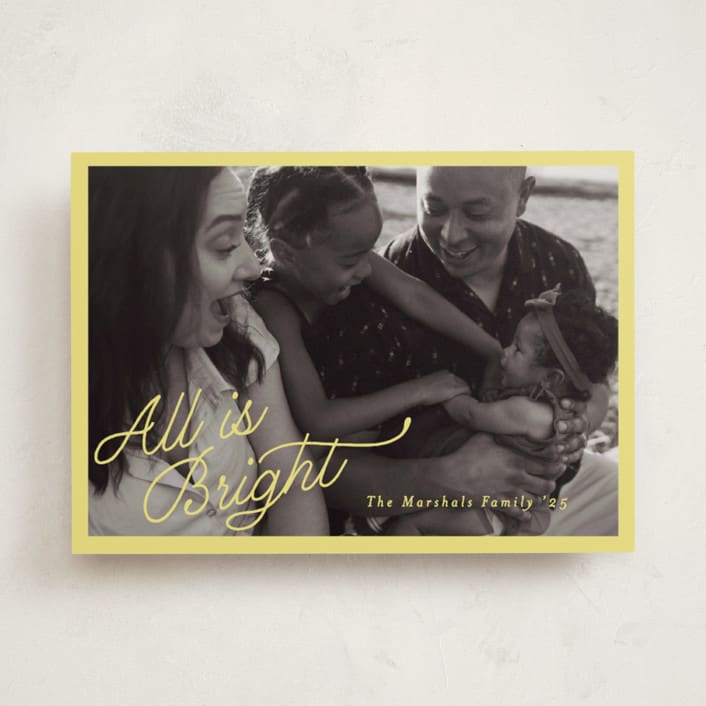 "All is Bright!" - Holiday Cards in Shine Star by Pati Cascino - Front