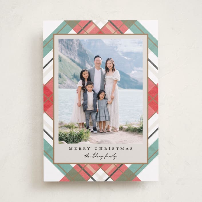 "Fancy Plaid" - Holiday Cards in Snow by Petra Kern - Front
