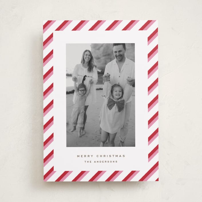 "Candy Frame" - Holiday Cards in Candy Cane by Yuliya Evseeva - Front