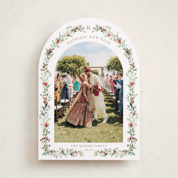 "Petite Botanicals" - Holiday Cards in Crimson by Susan Moyal - Front