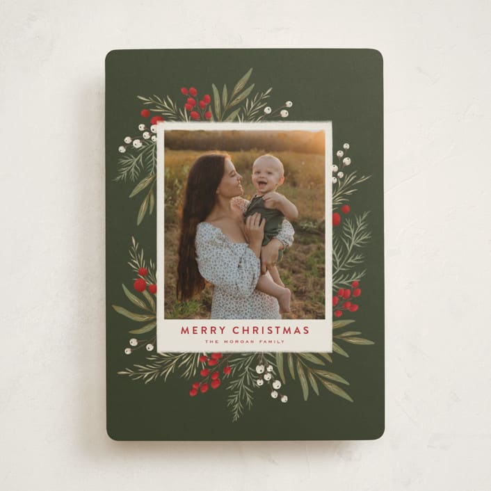 "Holly + Olive" - Holiday Cards in Wreath by Wildfield Paper Co - Front