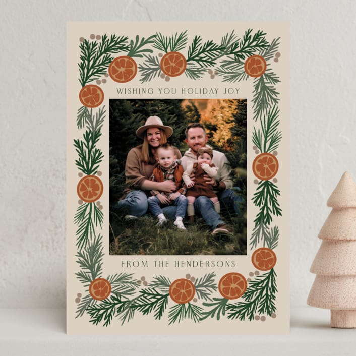 "Citrus Frame" - Holiday Cards in Hazelnut by Katharine Watson - Front