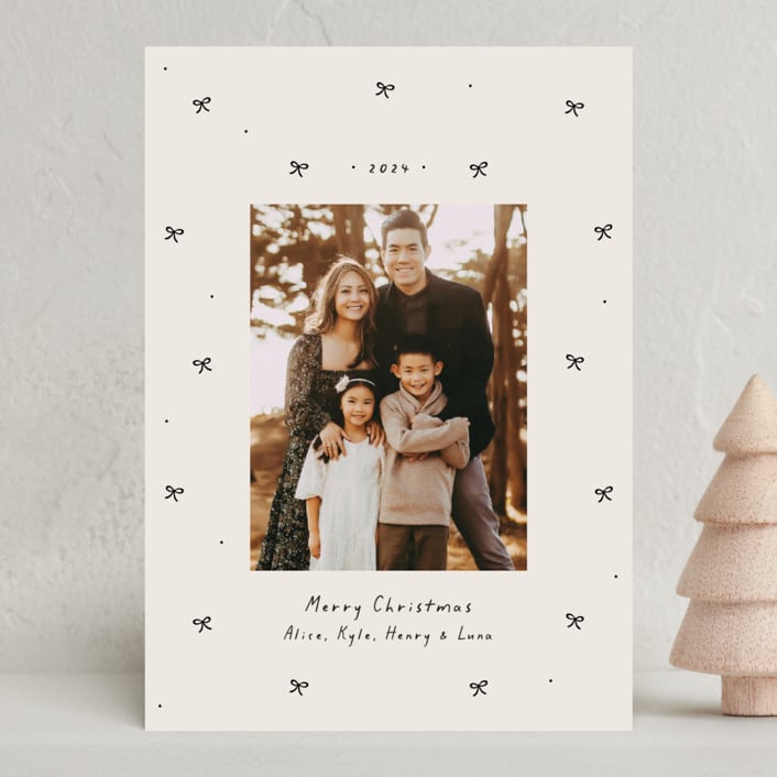 "Little bows" - Holiday Cards in Vanilla by Lea Delaveris - Front