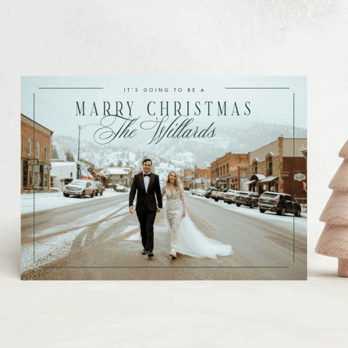 "Marry Christmas" - Holiday Cards in Mistletoe by Keen Peachy - Front